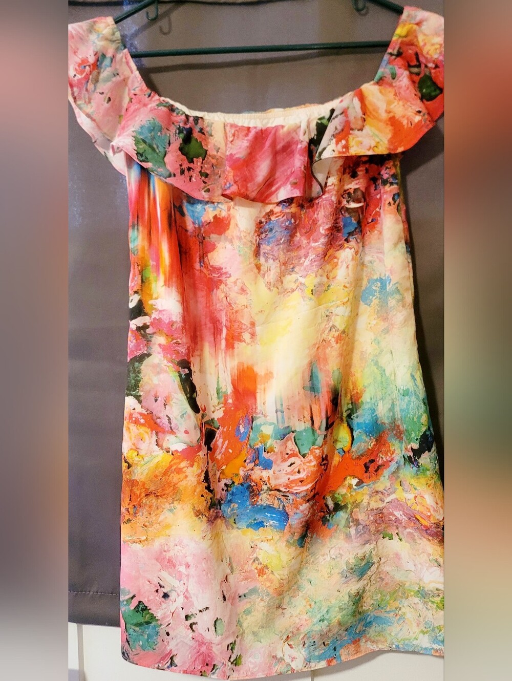 Amanda Uprichard Siesta Floral Hi-Lo Off the Shoulder Midi Dress - Sz S